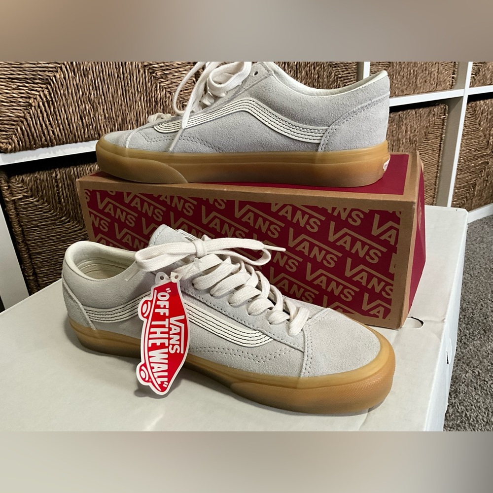 Vans Light Blue Sneakers with Tan Sole